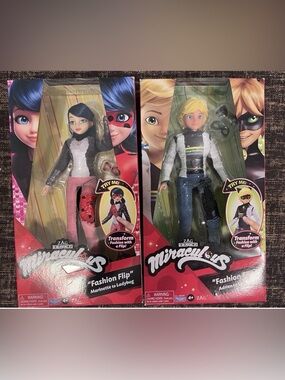 Miraculous Fashion Flip Marinette & Adrien Doll Set
